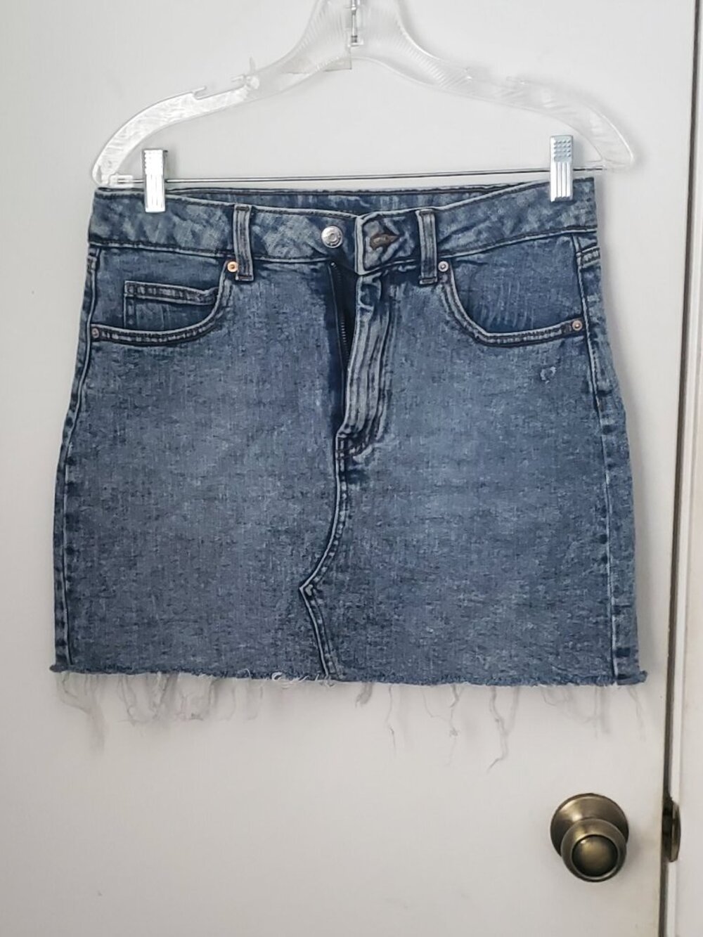 Wild Fable Denim Mini Skirt Lighly Distressed Women's Size 8
